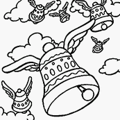 coloriage cloches de paques qui volent